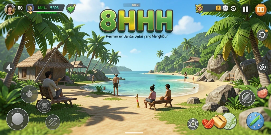 Tampilan gameplay penuh warna dan seru dari 8HHH.
