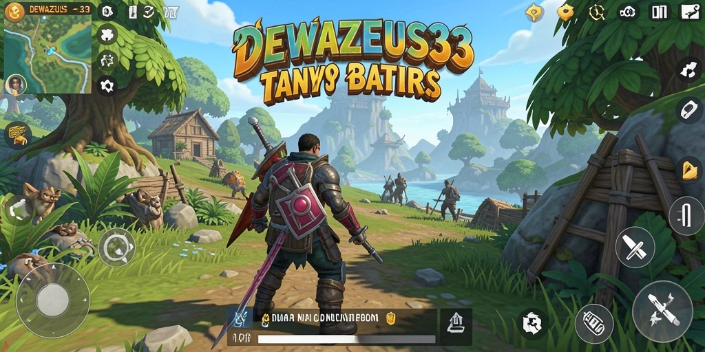 Screenshot gameplay DEWAZEUS33 menampilkan petualangan luar biasa di dunia terbuka.