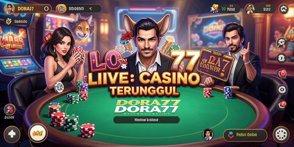 Tampilan gameplay Live Casino DORA77 yang menarik dan interaktif.
