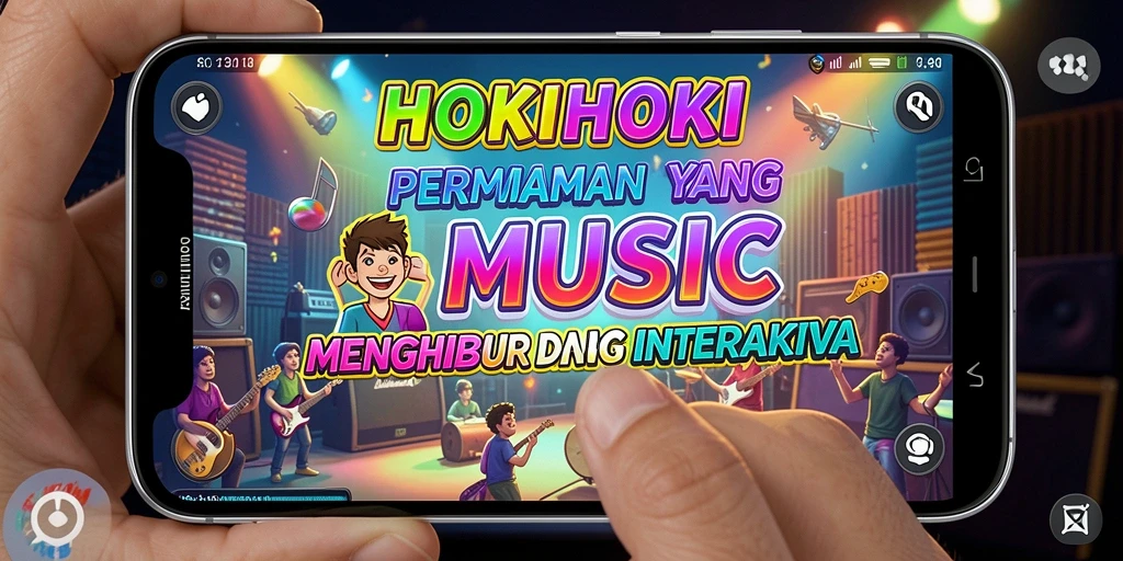 Tampilan gameplay seru di HOKIHOKI dengan berbagai pilihan lagu.