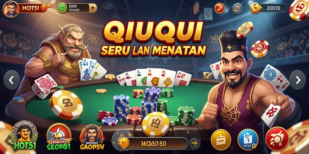 Tampilan gameplay QiuQiu yang seru dan interaktif.