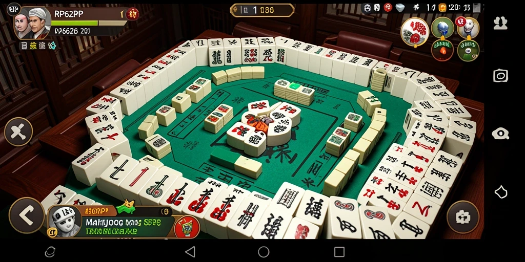 Screenshot gameplay RP62RP menampilkan pengalaman Mahjong yang seru.