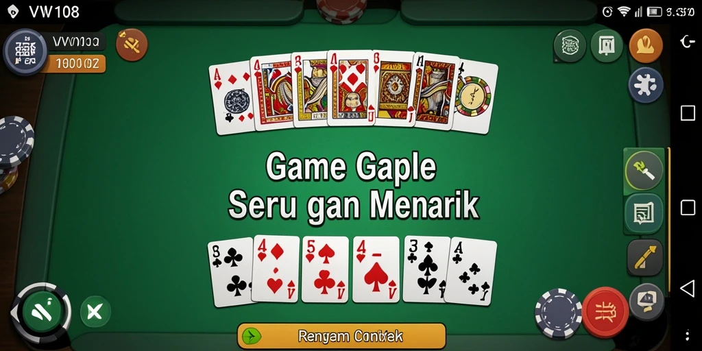 Screenshot menunjukkan gameplay seru Gaple di VW108.